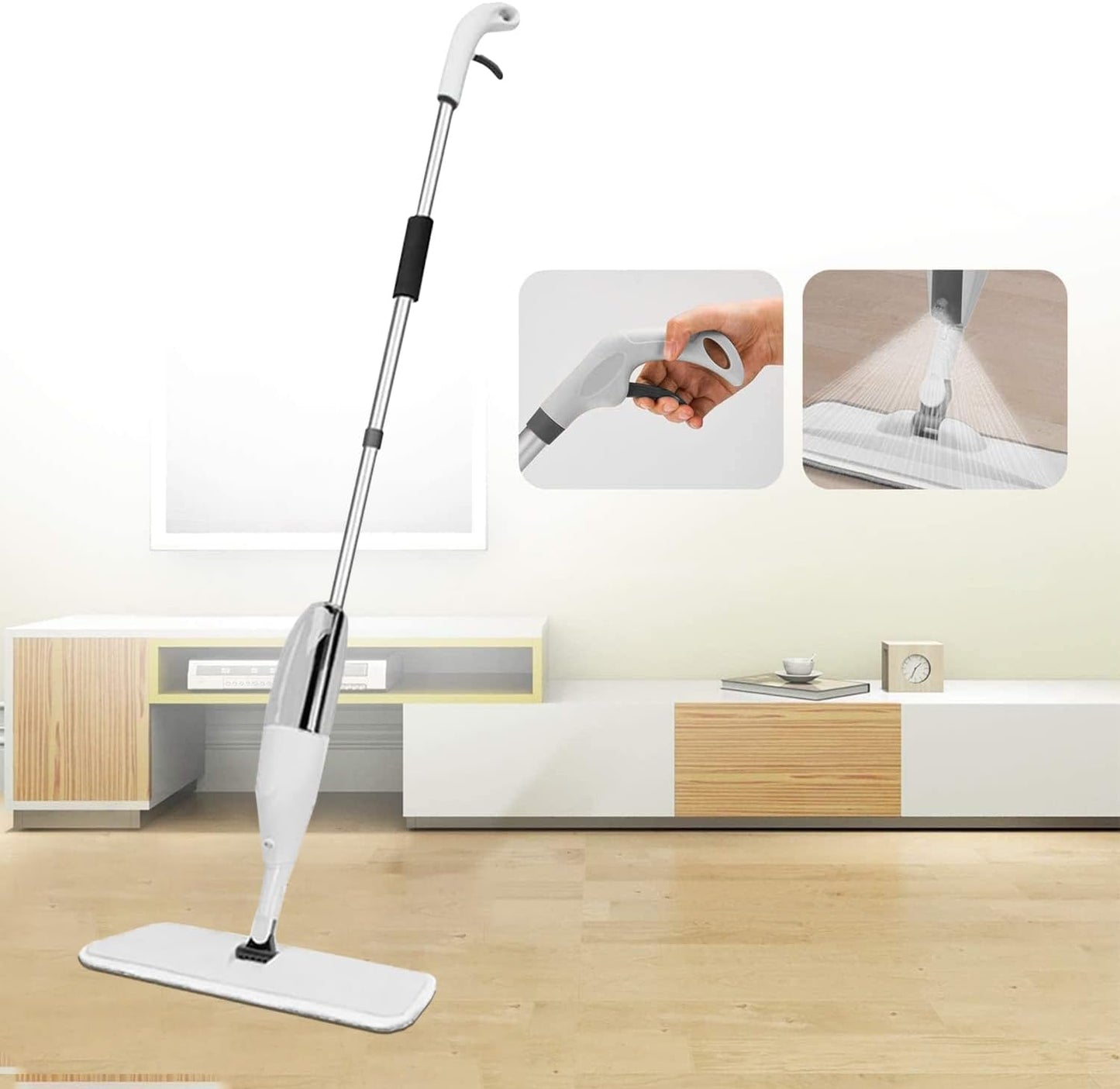SparkleSpray™ Cleaning Spray Mop – 360° Rotating Floor Mop with Refillable Bottle & Washable Pads