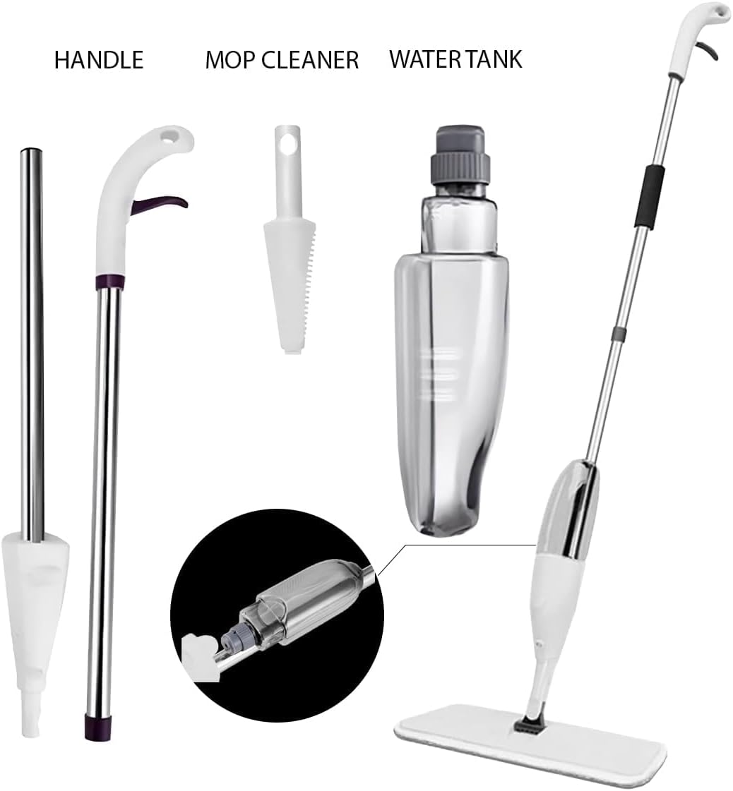SparkleSpray™ Cleaning Spray Mop – 360° Rotating Floor Mop with Refillable Bottle & Washable Pads