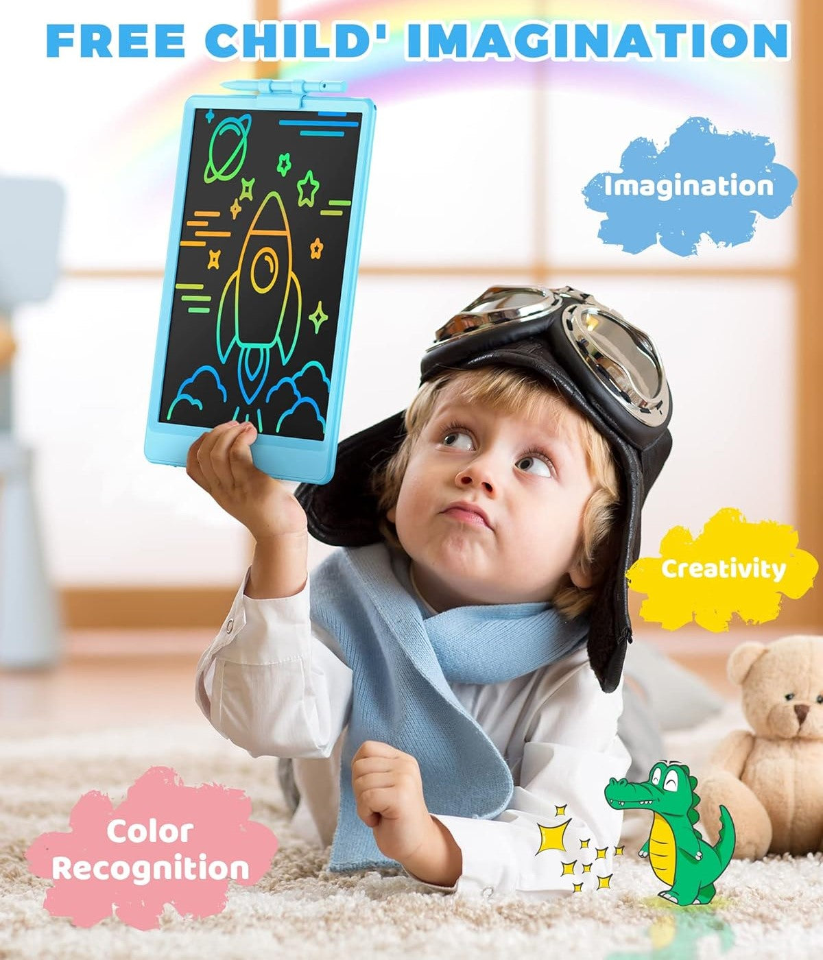 ColorScribe™ Colour LCD Writing Tablet -- Multi-Colour Screen, Lock-Erase, Ultra-Light