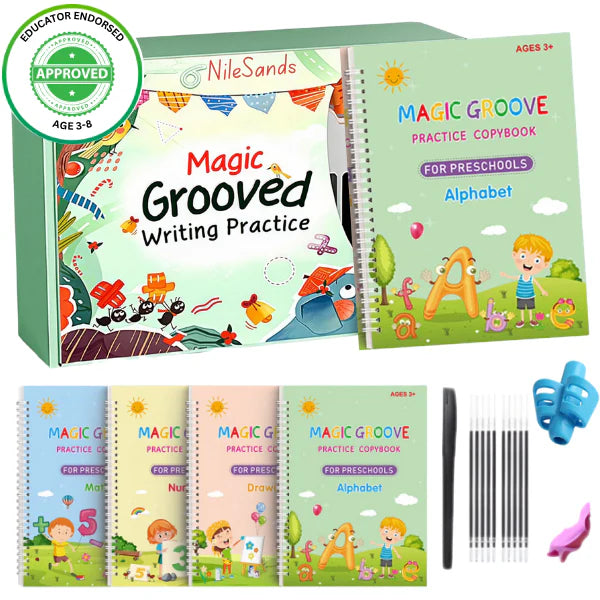 EduGlow™ Magic Practice Copybook Set (4 Books)